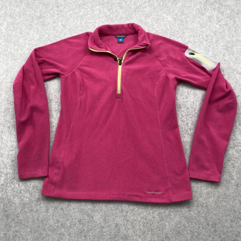 Eddie Bauer Pullover Womens Small Pink Fleece 1/4 Zip First Ascent Hiking Top